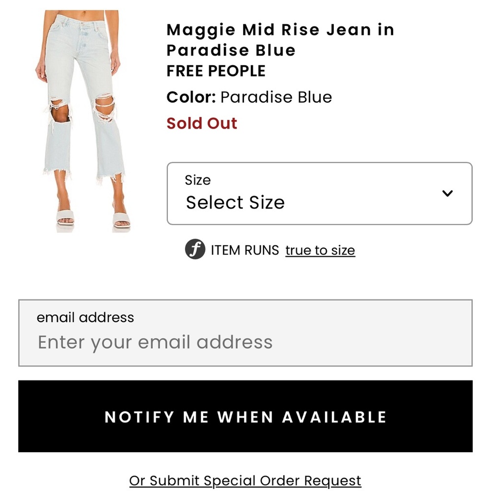 Free People Paradise Blue Distressed Jeans